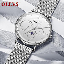 Reloj de pulsera de cuarzo informal de moda para hombre 2020, reloj deportivo de malla con banda de acero, reloj de marca OLEVS, proveedor de fábrica de China